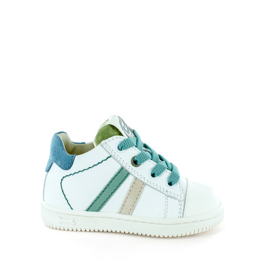 Boys STONES and BONES Low Shoes | Nepo Calf White + Oxide - Stones And Bones