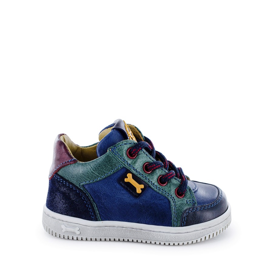 Boys STONES and BONES Mid Shoes | Nalo Calf Navy + Bordo - Stones And Bones