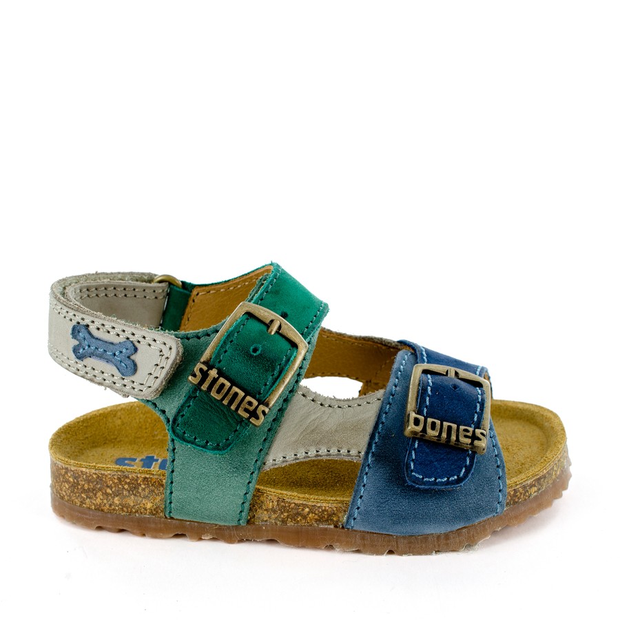 Boys STONES and BONES Sandals | Lopin Calf Denim + Oxide - Stones And Bones