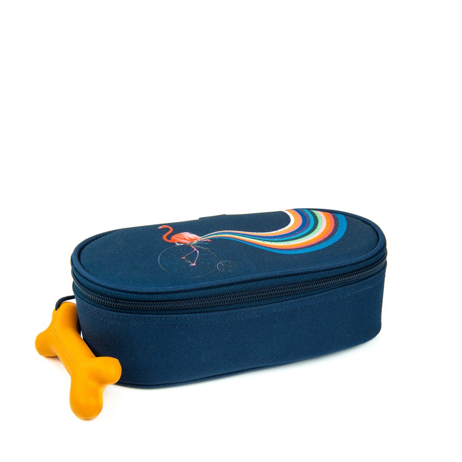 Girls STONES and BONES Pencil Boxes | Oak Pl - Penny Flamingo Indigo - Stones And Bones