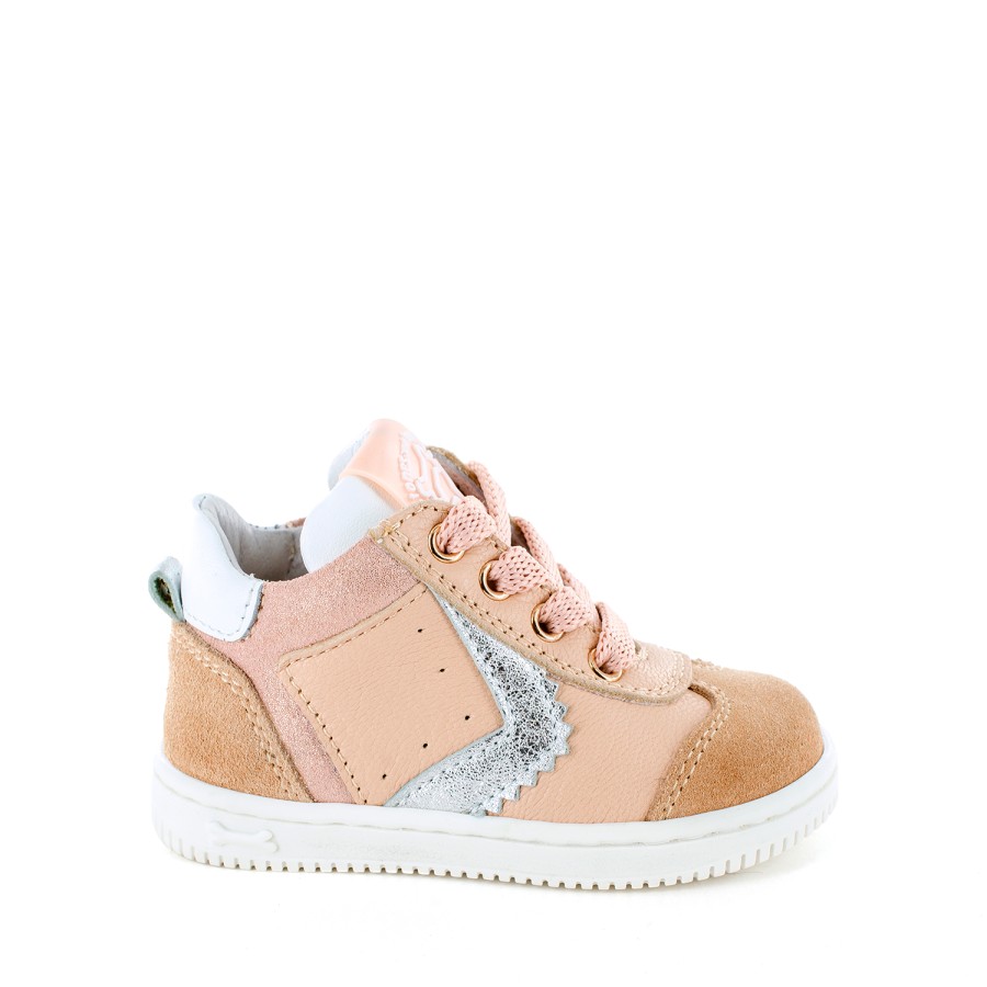 Girls STONES and BONES Low Shoes | Noes Crs - Calf Old Rose + White - Stones And Bones