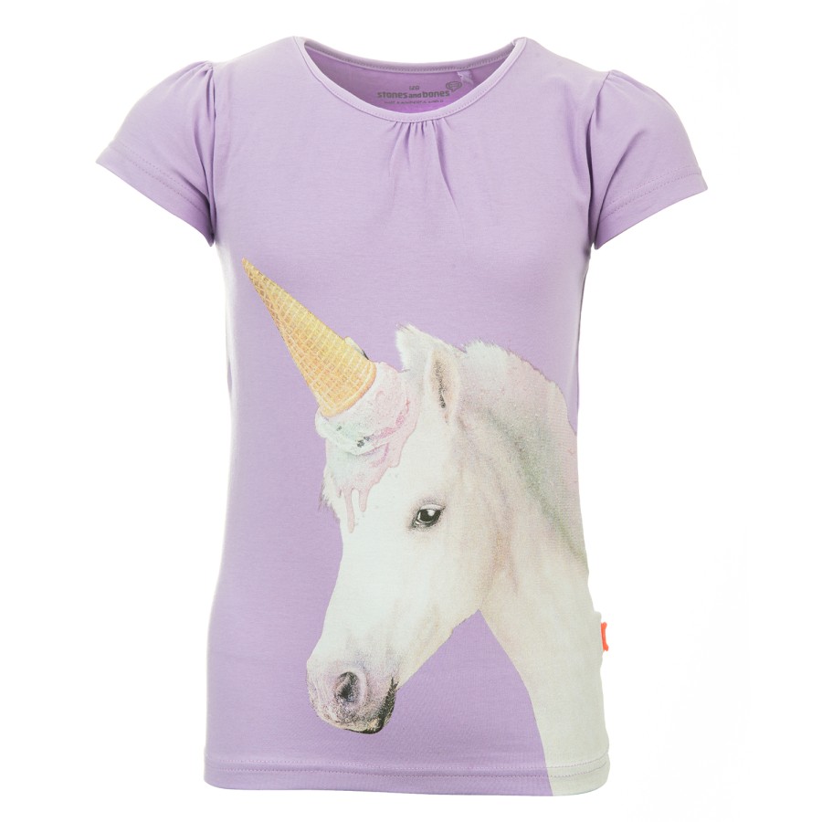 Girls STONES and BONES T-Shirts Short Sleeves | Florene - Unicorn Lavender - Stones And Bones