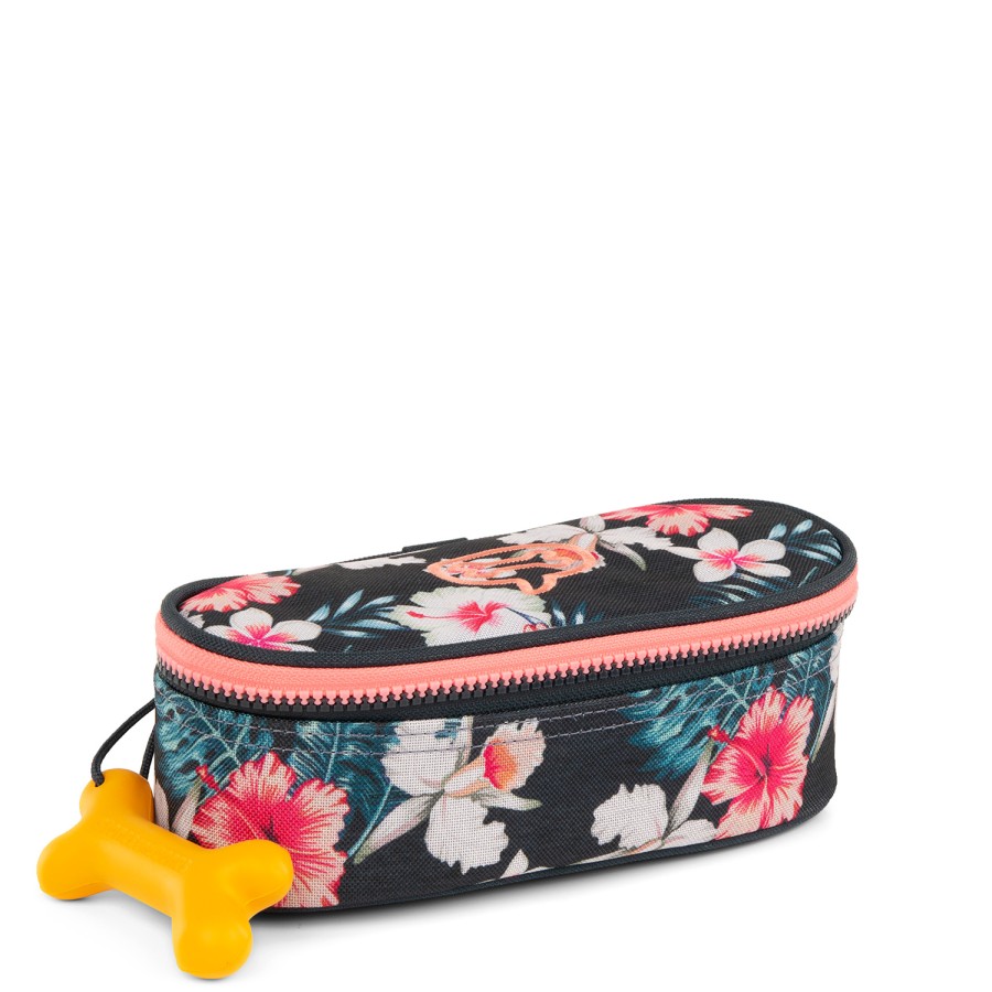 Girls STONES and BONES Pencil Cases | Oak - Flowers Navy - Stones And Bones