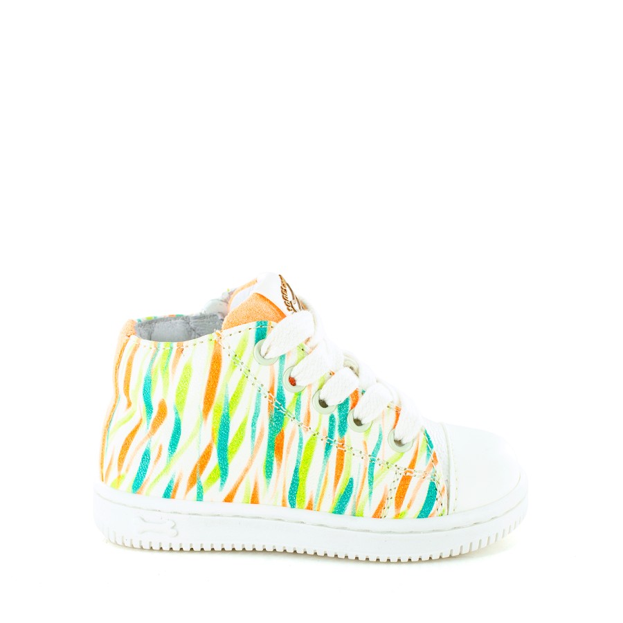 Girls STONES and BONES Mid Shoes | Tiva Calf Orange + Milk - Stones And Bones