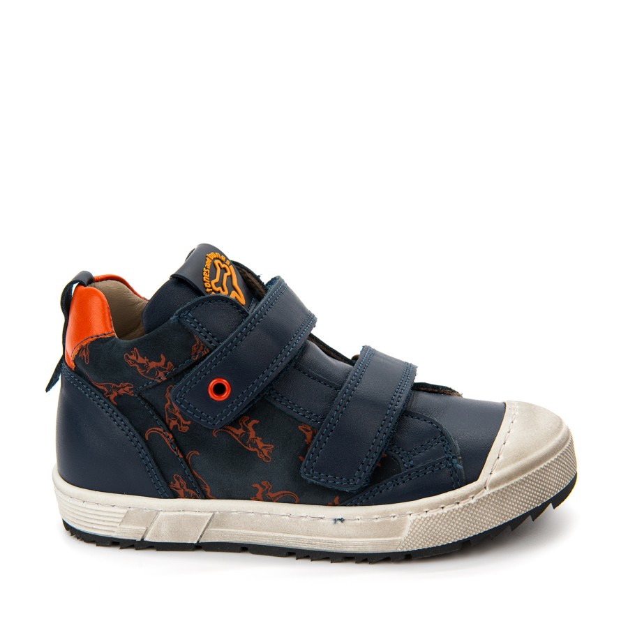 Boys STONES and BONES Mid Shoes | Dibos Calf Navy - Stones And Bones