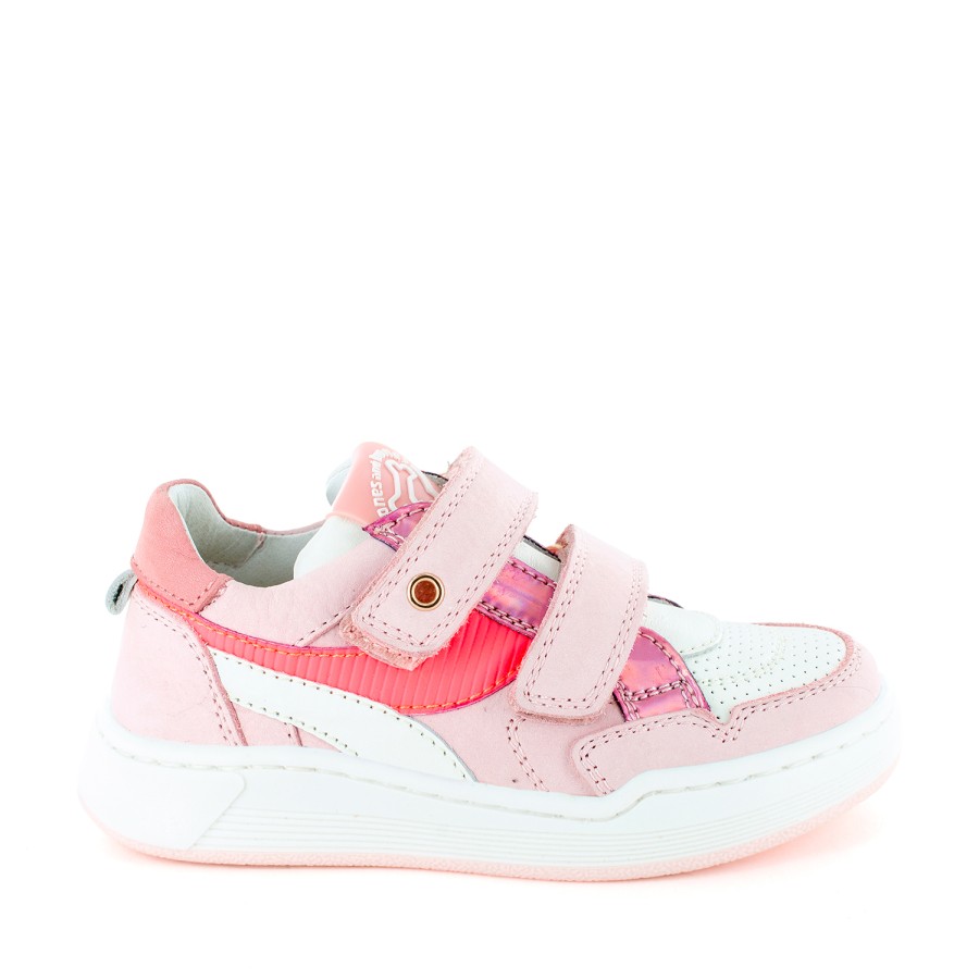 Girls STONES and BONES Low Shoes | Ricer Calf L.Rose + Coral Fluo - Stones And Bones