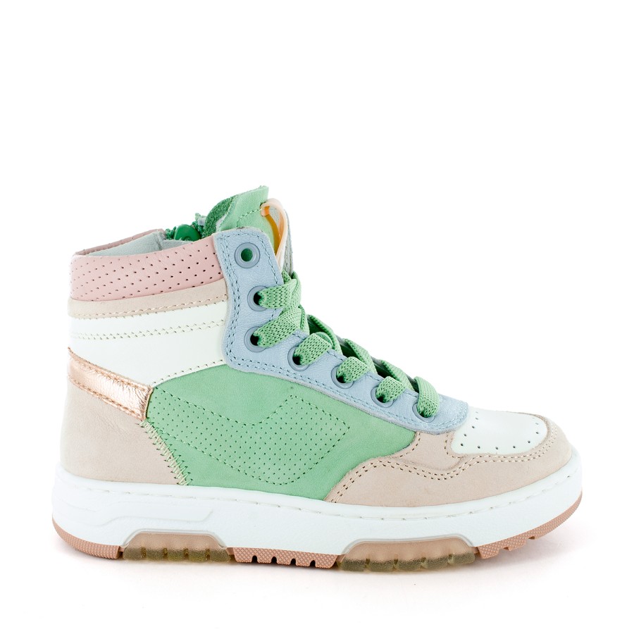 Girls STONES and BONES Mid Shoes | Ricet Calf Nude + Mint - Stones And Bones