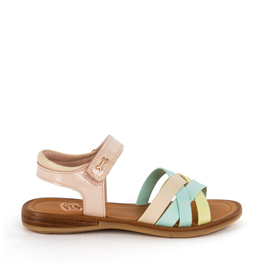 Girls STONES and BONES Sandals | Zarra Lack - Metal Nude - Stones And Bones